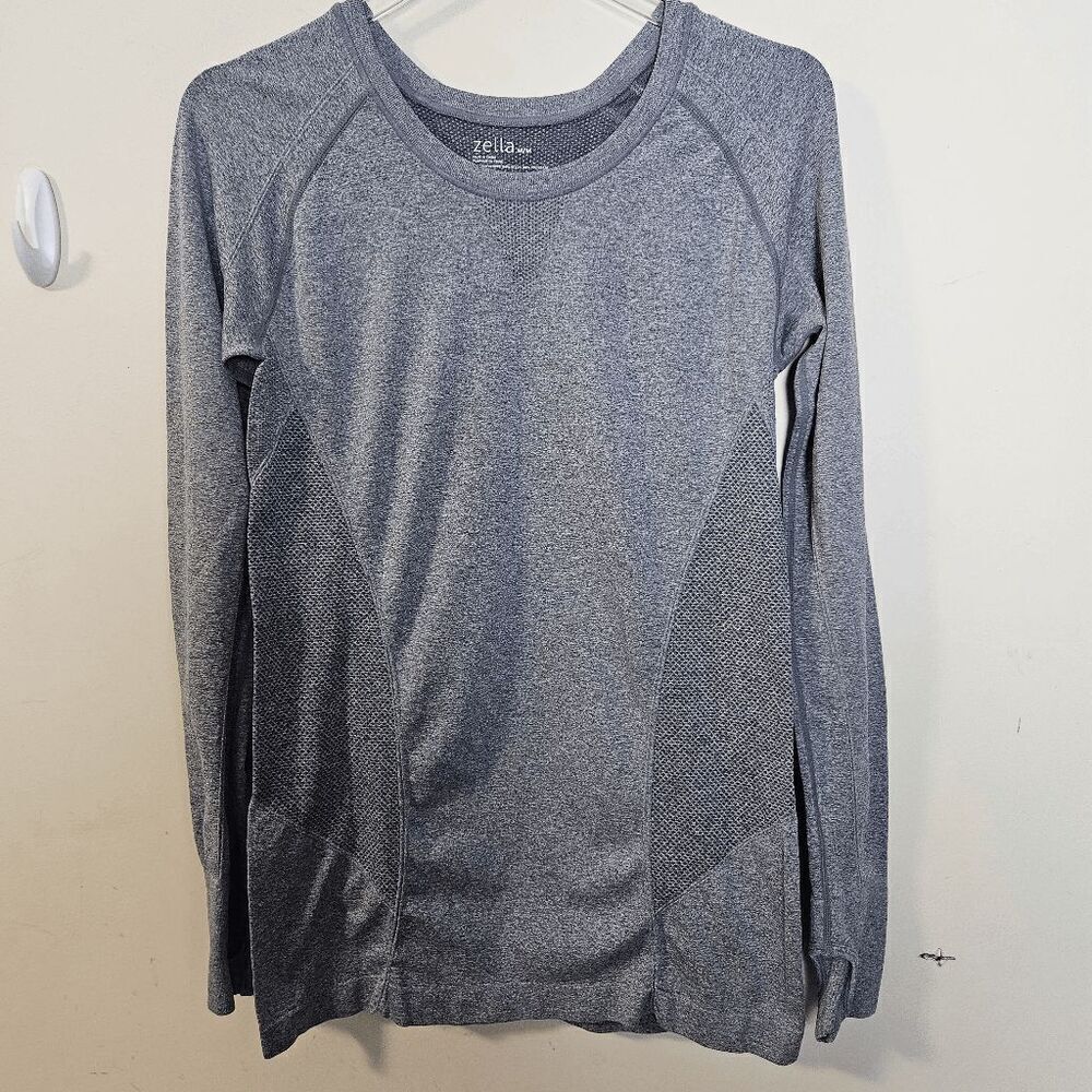 Zella Crew Long Sleeve Activewear Top Women's Gray Size Medium